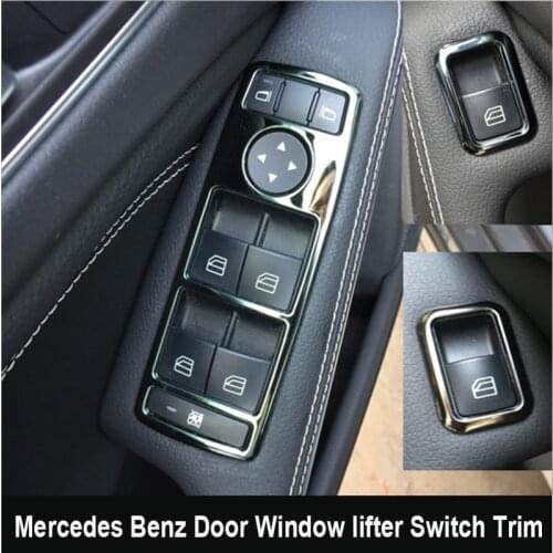 Styling Black Door Window Lifter Switch Panel Cover Trim for Mercedes Benz A B C E GLK Class W176 W246 W204 W212 W218 X204
