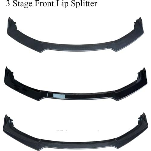 Front Lip Bumper Cover stage 3 Splitter Extensions For Honda Civic 2016 2017 2018 2019 2020