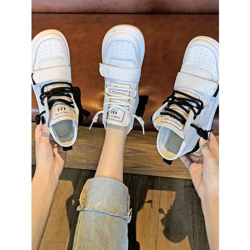 High-top womens shoes 2021 spring and autumn new womens shoes wild sports explosions casual trendy white shoes