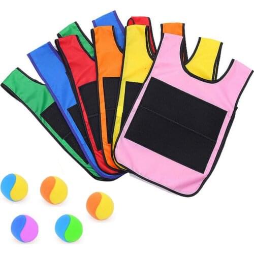 Kids Outdoor Sport Game Props Vest Sticky Jersey Vest Game Sticky Ball Throwing Toys For Children Fun Sports Toy