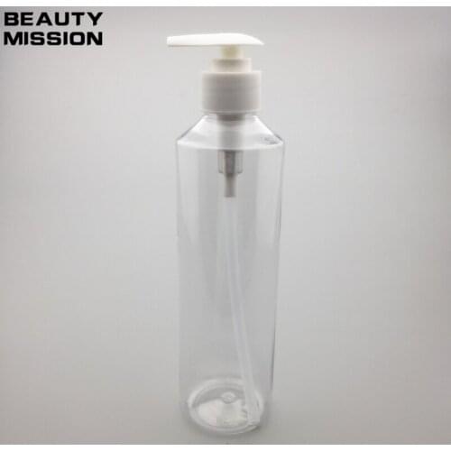 10pcs 400ml Empty Transparent Lotion Pump Plastic Bottles,Dispenser Liquid Soap Cosmetics Container For Shampoo Shower Gel