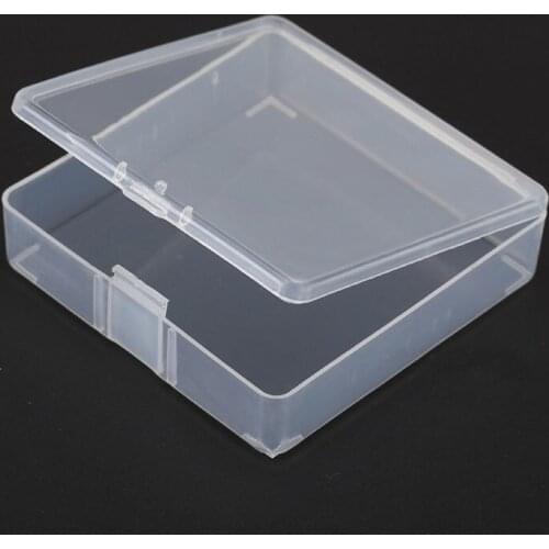 100pcs 8.2*8.2*2.3cm Transparent Plastic Boxes Storage Packaging Small Parts Square Box Component & Accessories Boxes ZA5126