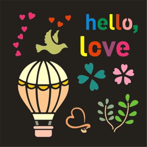 13*14 air balloon Cover templat scrapbook stencils spray plastic mold shield DIY cake hollow Embellishment printing lace ruler