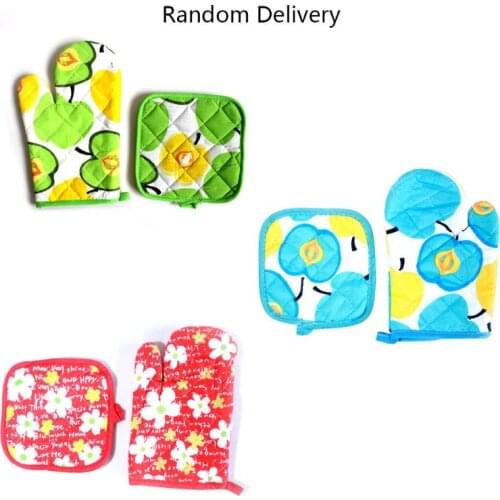 2pcs/set Microwave Oven Baking Glove Insulation Pad Mat Kitchen Cooking Anti Hot 27RE