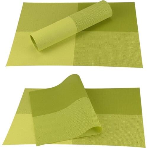 4 PCS Green Plastic Coaster for Dining Table Runner in Kitchen PVC Placemats Accessories Cup Mat Stain-Resistant Pad Table Mats