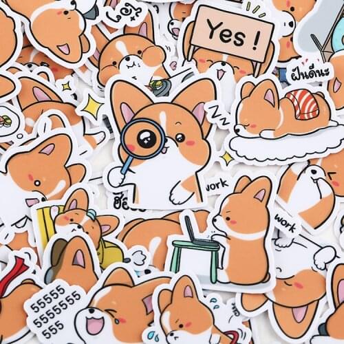 40pcs/lot Cute corgi Sticker Diy Album Scrapbooking Diary Planner Journal Sticker Decorative Label For Kids