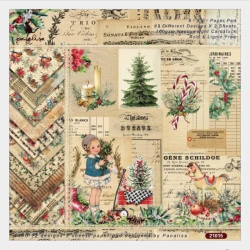 6' 12 Sheets Childrens Christmas Scrapbook Origami Background Paper Pack DIY Photo Album Card Making Home Deco Gift Arts Crafts