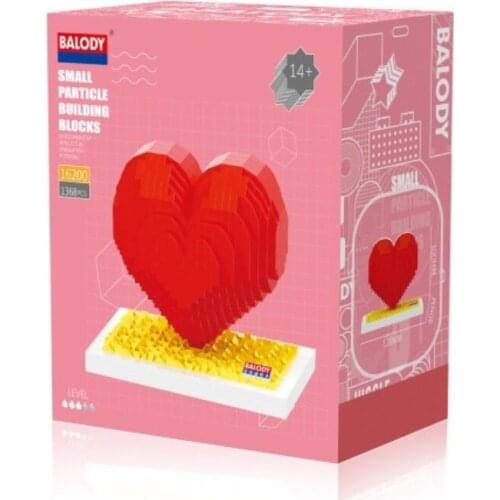 Balody Mini Blocks Red Heart Building Toy for Lover Valentines Gift Bricks Kids Birthday Girls Present 16200