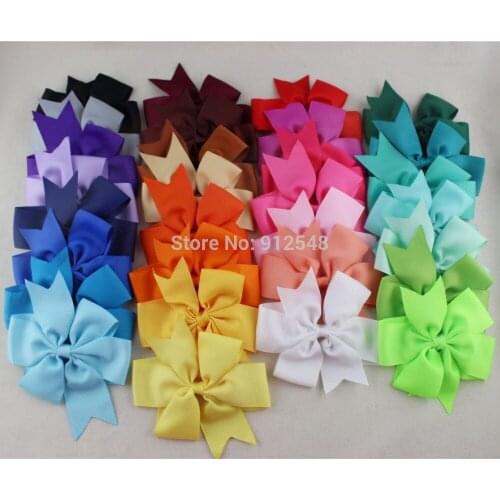 1532336-B ,Free Shipping 30 colors grosgrain Ribbon Hair Bows WITH Clip, Children Boutique Hairbows Baby Girls Hair Accessorise
