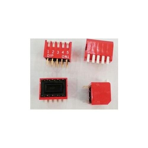 FREE SHIPPING 10PCSx 100% Original DPL-05 5P 2.54mm Gold Plated Piano Keyboard DIP Switch DPL-05-V