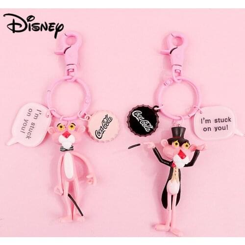 Cute Naughty Panther Pink Leopard Doll Keychain Bag Pendant Key Chain Girls Handmade Creative Gift Keyring