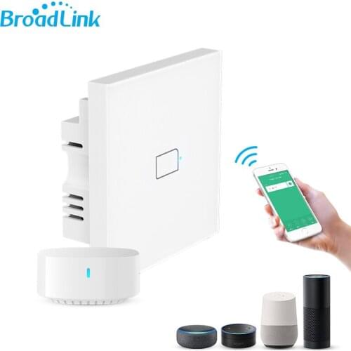 Broadlink TC3 UK 1gang Wifi Wal Light Switch Timing Touch Panel Remote Control Single Live Wire Alexa Voice Home Lighting