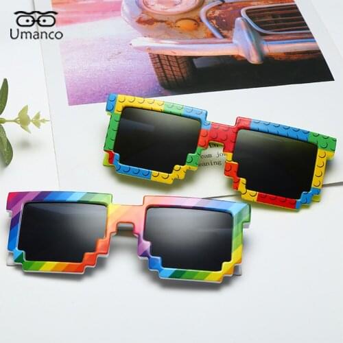2021 Colorful Mosaic Sunglasses for Women Men Unisex Square Sun Glasses Color Running Eyeglasses Plastic Frame Anti UV400