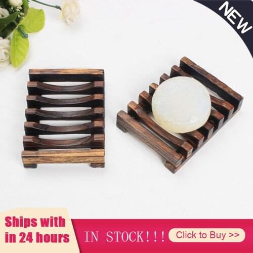 Wooden Natural Wood Soap Dishes Tray Holder Storage Soap Rack Plate Box Container Portable Bathroom Soap Dish Storage Box