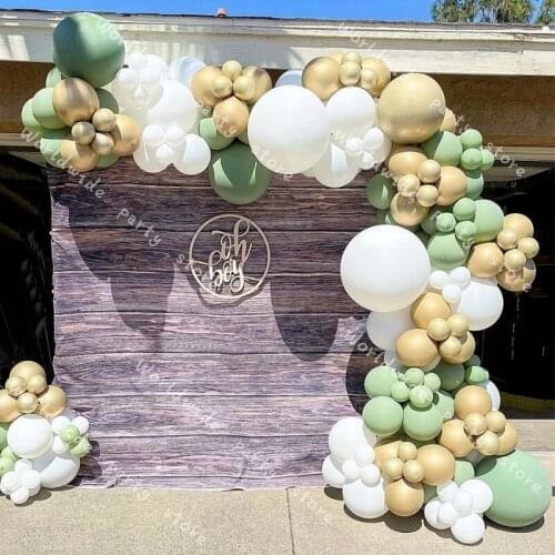DIY Baby Shower Bean Green Balloon Garland Arch Metal Gold For Wedding Valentine Party Balloon Suppiles Happy Birthday Decor