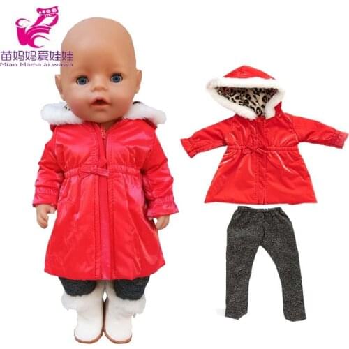 40cm Reborn Baby Doll Long Coat with Stocking for 43cm Baby Doll Clothes 18 Inch American OG Girl Doll Fur Coat