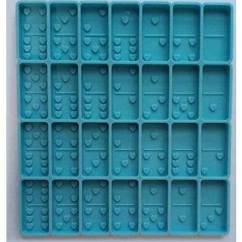 MLGB Love Heart Domino Mold Standard Domino Mold for Resin Domino Game Mold for Pendant Epoxy Molds