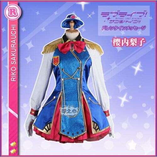 Hot Anime LoveLive!Sunshine!! Sakurauchi Riko Cosplay Costumes Happy Party Train Uniform Dress XS-XL Or Custom-Make Any Size