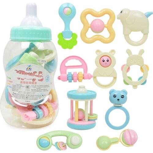 Feeding bottle Rattle sets 0-24 months baby toys Ring the bell teether newborn toys molar toy bed bell Piggy bank Toys for baby