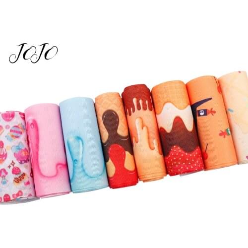 JOJO BOWS 75mm 100y Wholesale Fast Free Shipping Grosgrain Ribbon For Needlework Candy Cream Printed Tape For DIY Handmade Craft