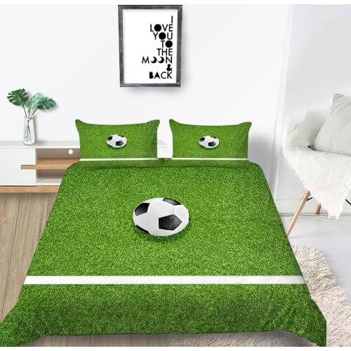 Football Bedding Set King Size Fashionable Classic 3D Duvet Cover Grassland Queen Twin Full Single Double Unique Design Bed Set