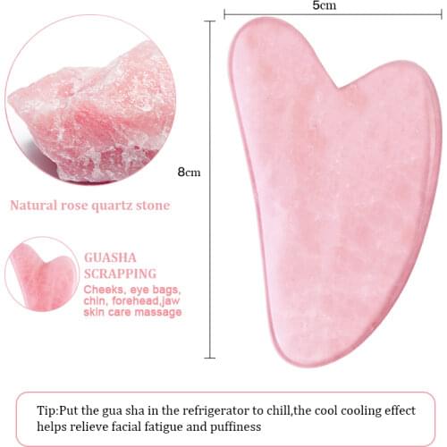 Natural Jade Gua Sha Stone Board Massage Rose Quartz Guasha Plate Jade Face Massager Scrapers Tools For Face Neck Back Body