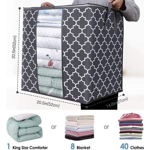 Storage Bags [6 Pack/100L] Large Blanket Clothes Organization And Storage Containers For Comforters,Bedding, Foldable