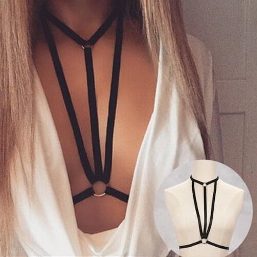Fashion Harness Lingerie Women Fetish Tops Crop Bodysuit Harajuku Gothic Body Cage Bra Festival Bralette Harness