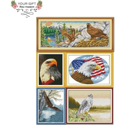Joy Sunday D578(1) D579(2) D580 D692(3) D860 Free Shipping Home Decor Bald Eagle(1)(2) Falcon Eagle Wings Cross Stitch Kits