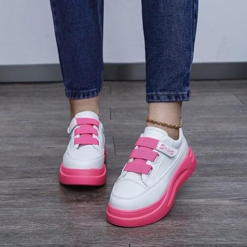 New Sports Shoes Velcro Flat Casual Shoes Fashion Vulcanized Shoes Sports Shoes Thick Sole Casual Sports Shoes Womens Shoes Hot