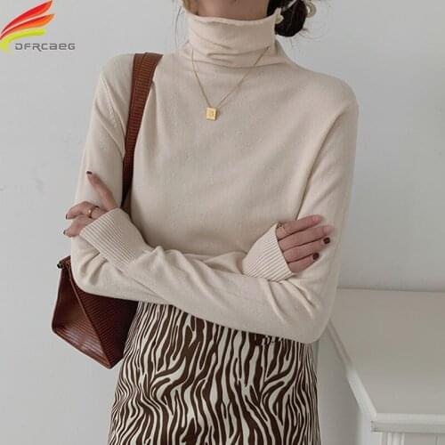 New 2020 Autumn Winter Turtleneck Women Sweaters And Pullovers Korean Style Fashion Clothing Long Sleeve Knitted Tops For Women