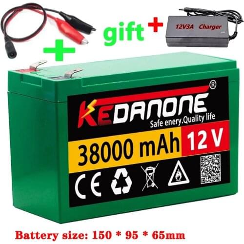 NEW 12V 38Ah 18650 Lithium Battery Pack 3S6P Built-in High Current 30A BMS For Sprayers Electric Vehicle Batterie+12.6V Charger