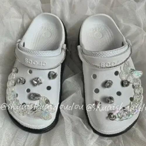 Lovely Croc Charms Hot Sale Charms for Crocs DIY Butterfly Chain Shoe Charms Fashion Shoe Decoration Removable Clogs Charms