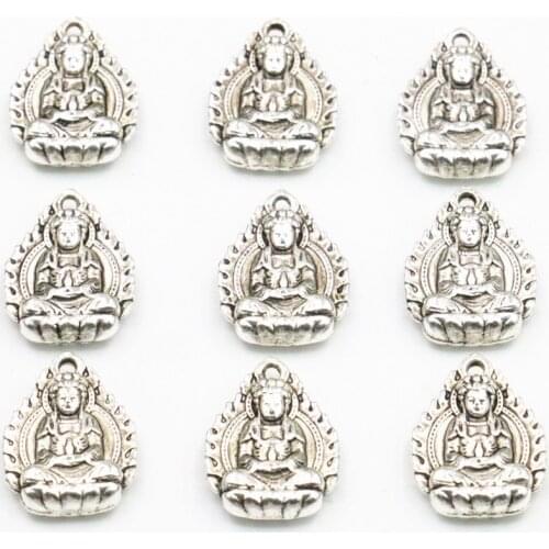 Wholesale Price 30PCS Buddhism Shape Pendant Double Sides Buddha Spacer Beads 12x16mm DIY Jewelry Accessories Finding Craft A329