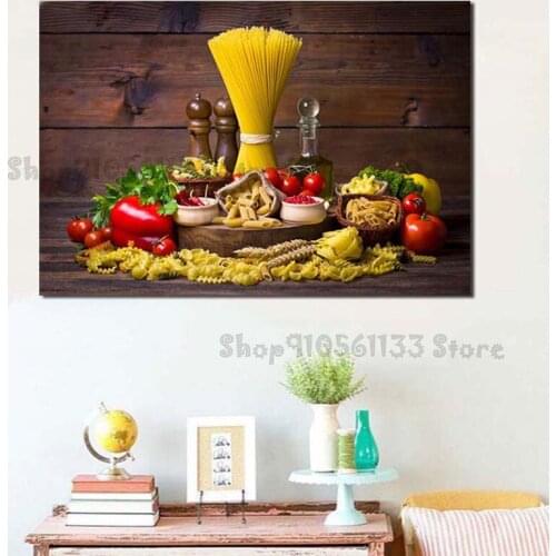 Full Square 5D Diamond Embroidery Tomato Pasta Food Diamond Painting Mosaic Picture Of Rhinestone Kitchen Restaurant Bar GG4266