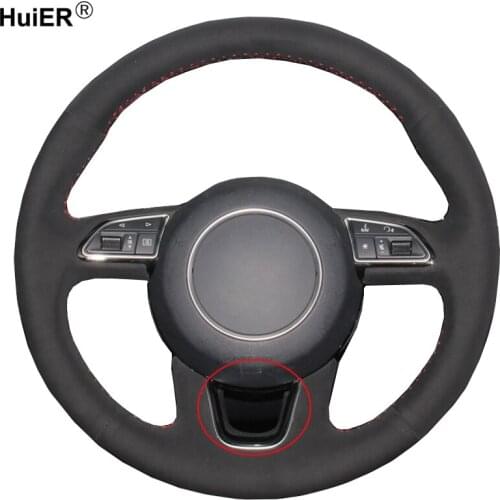 Hand Sewing Car Steering Wheel Cover Suede Wrap Volant For Audi Q3 (8U) 2011-2018 Q5 (8R) 2012-2017 Q7 (4L) 2011-2015 SQ5 8R