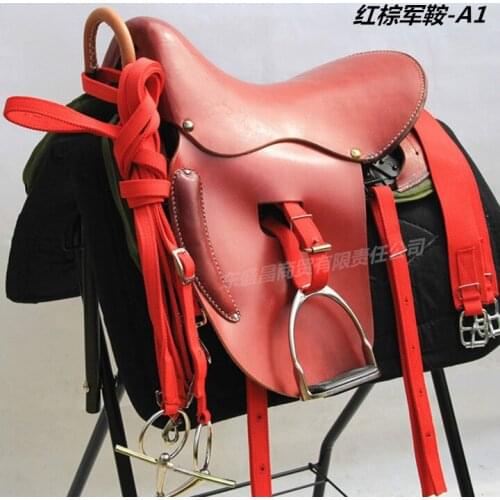 Pommel Horse Saddle Leather Army Tourists Saddle First Layer Leather Saddle