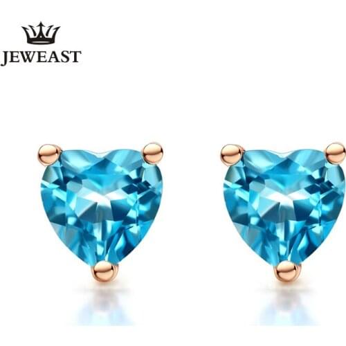 LSZB Natural green tourmaline 18K Pure Gold Earring Real AU 750 Solid Gold Earrings Diamond Trendy Jewelry Hot Sell New 2020