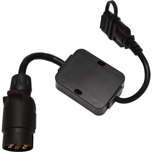 Trailer Connector Light Cable Converter Adapter European 7-Pin to American 4-Pin Way Plug