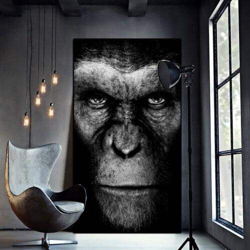 Modern Wall Art Black Cool Gorilla Canvas Paintings Animal Posters and Prints Wall Pictures For Living Room Cuadros Home Decor