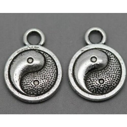 Antiqued Alloy Yin Yang Charms Eight Diagrams Vintage Pendants For Bracelet Necklace Jewelry Making Accessories 13x10mm