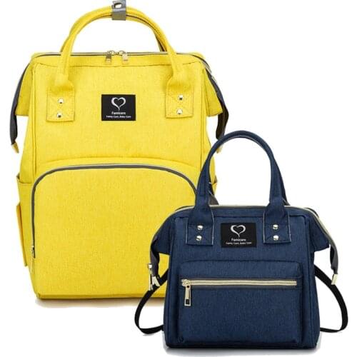 2pcs Set Baby Diaper Bag Backpack for Moms Nappy Bags Mummy Maternity Nursing Bag Mini Bag Set Stroller Bags