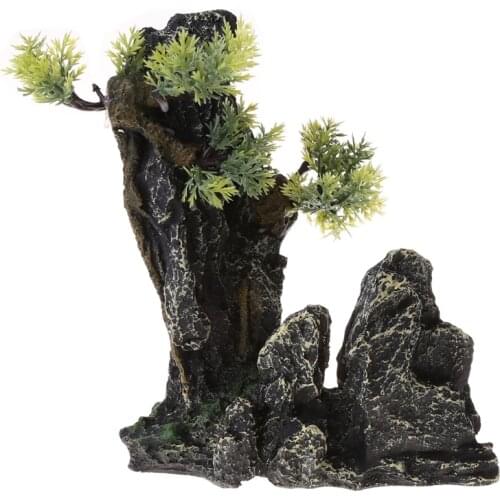 Ornaments Rockery Aquarium Fish Tank Landscaping Decoration Vintage Home Resin B0KB