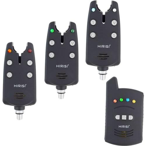 Hirisi Waterproof Carp Fishing Alarm Set 1+3 Wireless Bite Alarms for Carp Coarse Fishing Kit