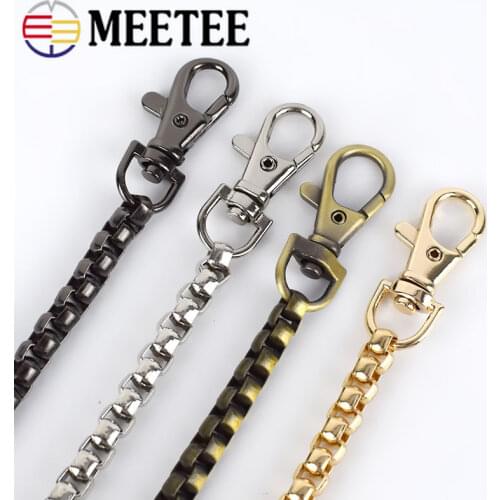 120cm Meetee 1pc High Quality Shoulder Bag Metal Strap Accessories Handbag Chain Handle Clutch Hardware Clip Buckles Parts F7-32