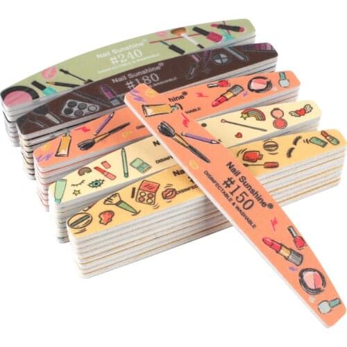 100Pcs Nail Files Beauty Tools Printed Grind Buffer Colorful Sandpaper 100/180/240 Emery Board Professional Nail Manicure Tools