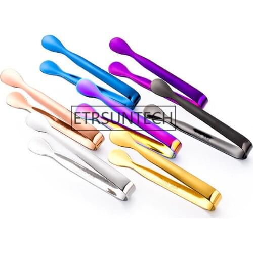 100pcs Stainless Steel Tweezer Coffee Sugar Clip Bar Ice Cube Tea Clips Barbecue Little Clips Kitchen accessories