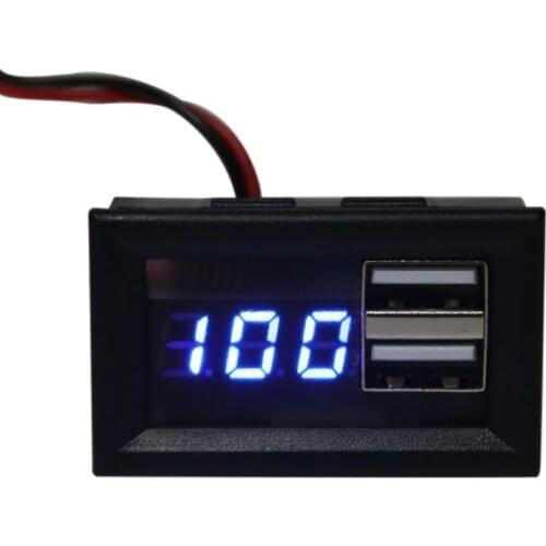 12V Battery Capacity Indicator Voltage Gauge Power Meter with QC 2.0 3.0 Quick Charge USB Output