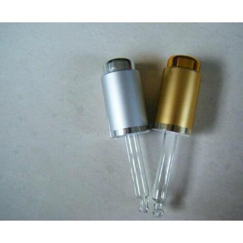 18mm gold/silve aluminum press pump dropper /cap for 5ml/10ml/15ml/20ml/30ml/50ml/100ml essential oil bottle or bottle parts