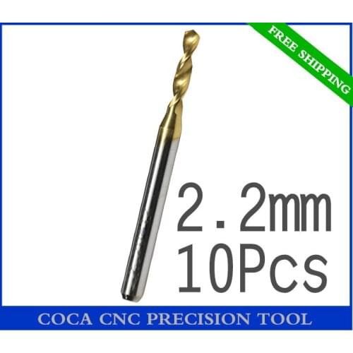 2.2mm,Freeshipping,CNC Computer machine drill,TiN coated PCB drill,High quality Solid Carbide Micro drill bit,glass,fiber,resin